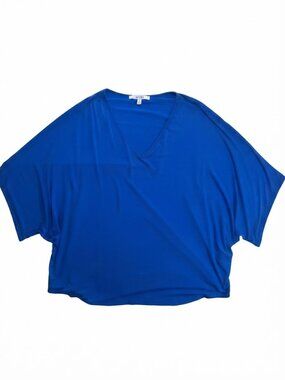 Sympli Royal Blue Relaxed Batwing Short Sleeve Top-Size L-Made in Canada